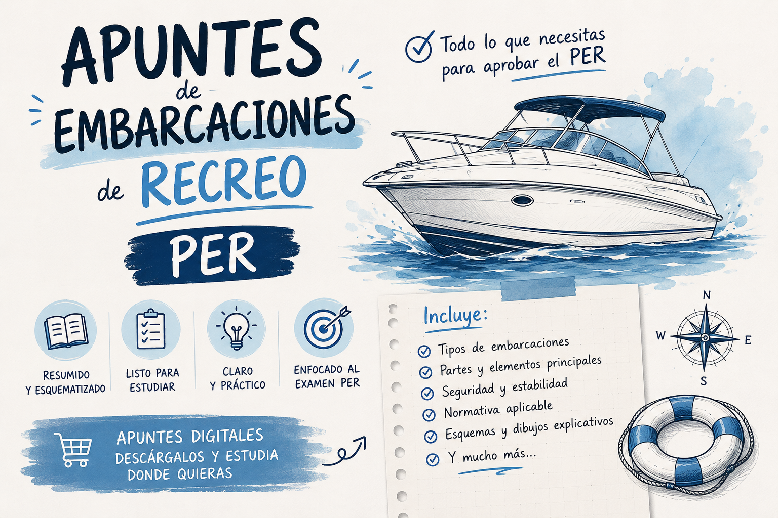 Portada de los apuntes de Embarcaciones de Recreo, PER
